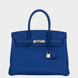 Hermes Birkin 30 bleu royale, Togo leather, palladium hardware