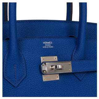 Hermes Birkin 30 bleu royale, Togo leather, palladium hardware