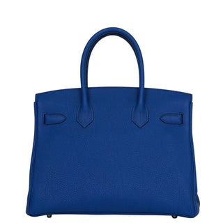 Hermes Birkin 30 bleu royale, Togo leather, palladium hardware