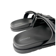 Hermès Chypre Sandals in black leather