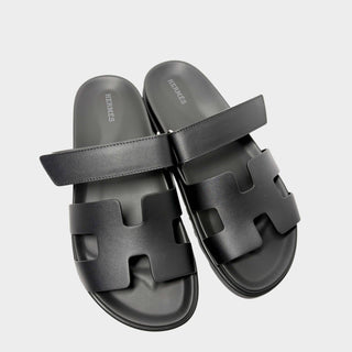 Hermès Chypre Sandals in black leather