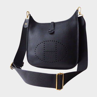 Hermes Evelyne 29 bag black with gold-tone hardware