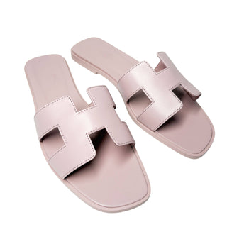 Hermes Oran Sandals Rose Cancan