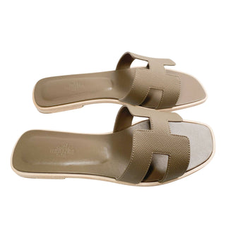 Hermès Oran sandals etoupe
