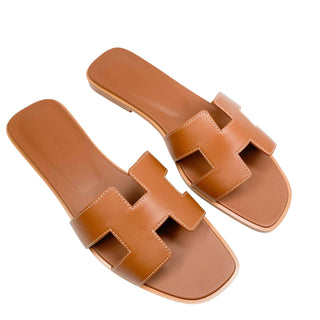 Hermes Oran Sandals gold