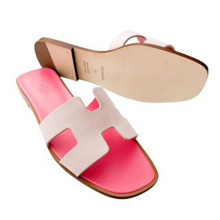 Hermes Oran sandals rose porcelaine limited edition