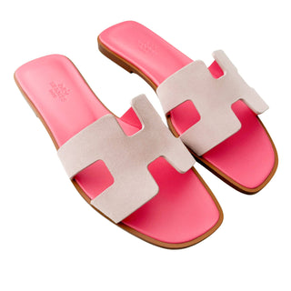 Hermes Oran sandals rose porcelaine limited edition
