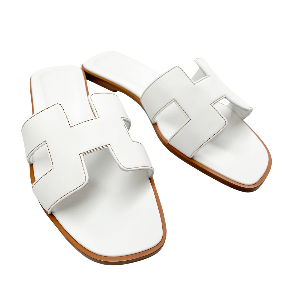 Hermes Oran Sandals white