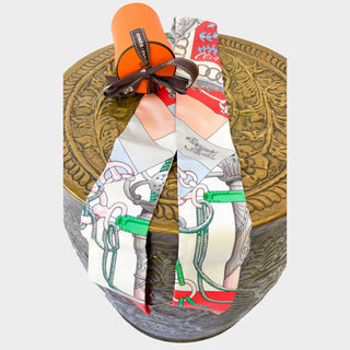 Hermes Twilly Silk Scarf Geometry print