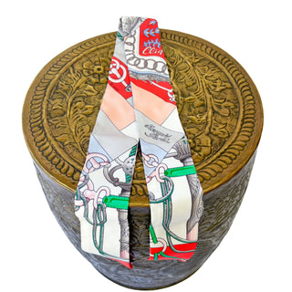 Hermes Twilly Silk Scarf Geometry print