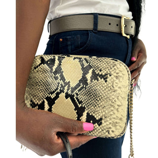 Jimmy Choo crossbody bag with snake print