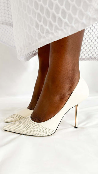 Jimmy-Choo-Heels-Wedding-shoes-white-studs-Glamorizta