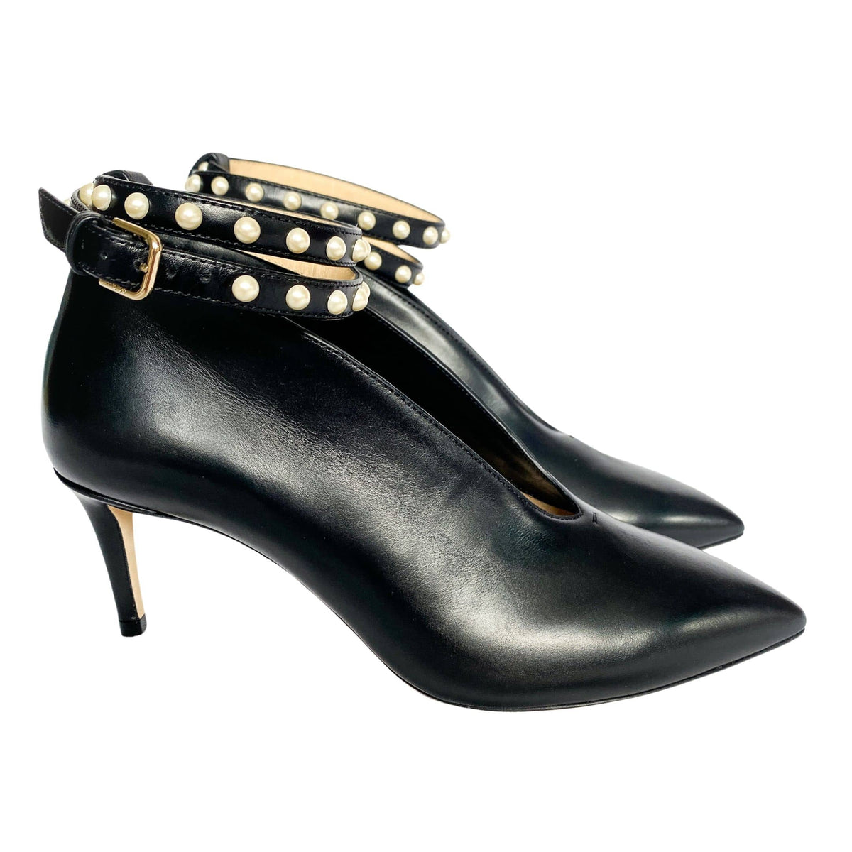 Jimmy Choo Lark black heels with pearls