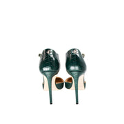 Jimmy Choo Lexica high heel green croc embossed