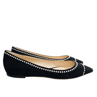 Jimmy Choo Romy flats in black suede with pearls