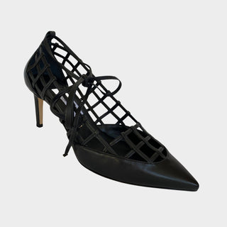 Jimmy Choo Soraya 65 mid heels in black leather with ankle strap