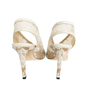 Back angle view of Jimmy Choo Shar 85 lace wedding pumps