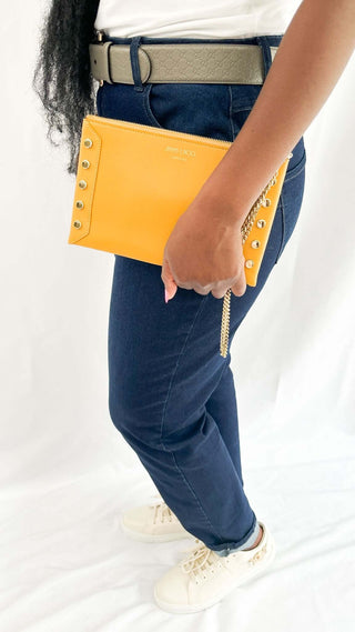 Jimmy Choo clutch yellow leather