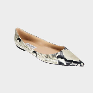 Jimmy Choo flats with snake print
