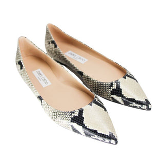 Jimmy Choo flats with snake print