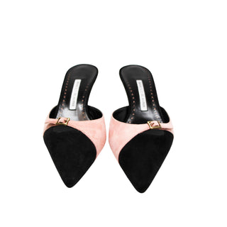 Manolo Blahnik kitten heel mules suede