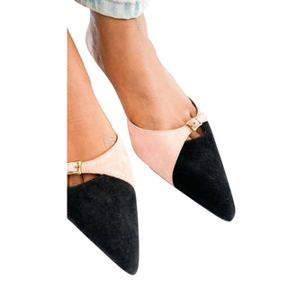 Manolo Blahnik kitten heel mules suede