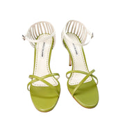 Manolo-Blahnik-Chelu-green-and-white-leather-sandals-high-heels-Glamorizta