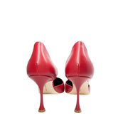 Manolo Blahnik heels office red and white leather