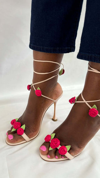 Manolo-Blahnik-high-heel-sandals-pink-lace-up-Glamorizta