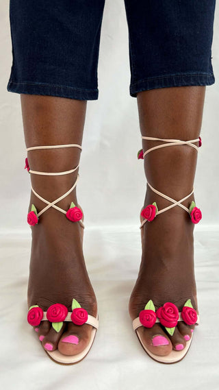 Manolo-Blahnik-high-heel-sandals-pink-lace-up-Glamorizta