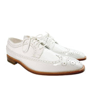 Manolo Blahnik brogue formal shoes wedding office patent leather white