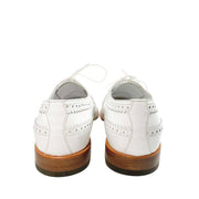 Manolo Blahnik brogue formal shoes wedding office patent leather white
