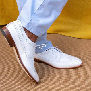 Manolo Blahnik brogue formal shoes wedding office patent leather white