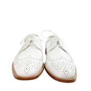 Manolo Blahnik brogue formal shoes wedding office patent leather white