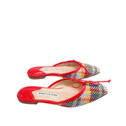 Manolo-Blahnik-mule-Ballerimu-flat-shoes-woven-leather-red-Glamorizta