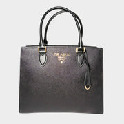 Prada Saffiano top-handle bag in black