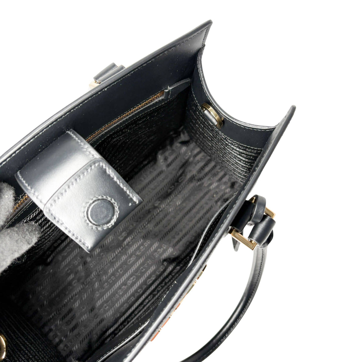 Prada Saffiano top-handle bag in black