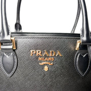 Prada Saffiano top-handle bag in black