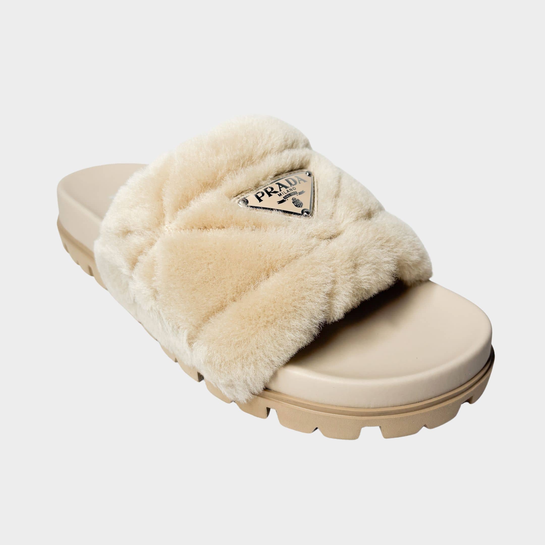 Prada Shearling Slides 37