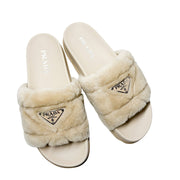 Prada Shearling Faux Fur slides