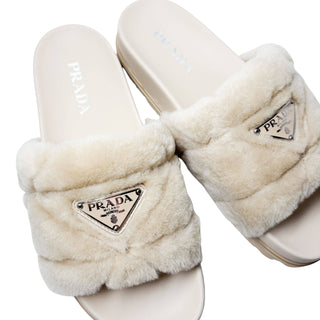 Prada Shearling Faux Fur slides