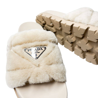 Prada Shearling Faux Fur slides