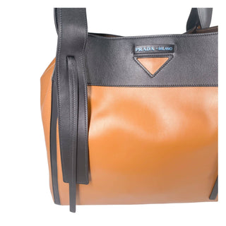Prada tote bag brown and black leather