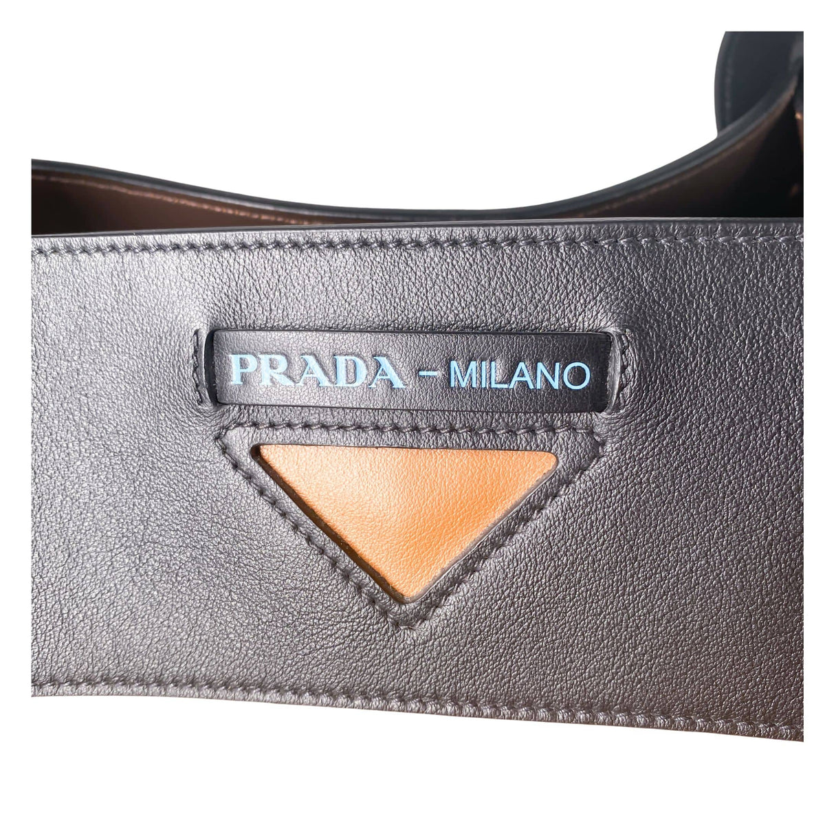 Prada tote bag brown and black leather