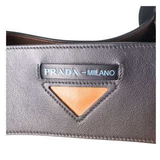Prada tote bag brown and black leather