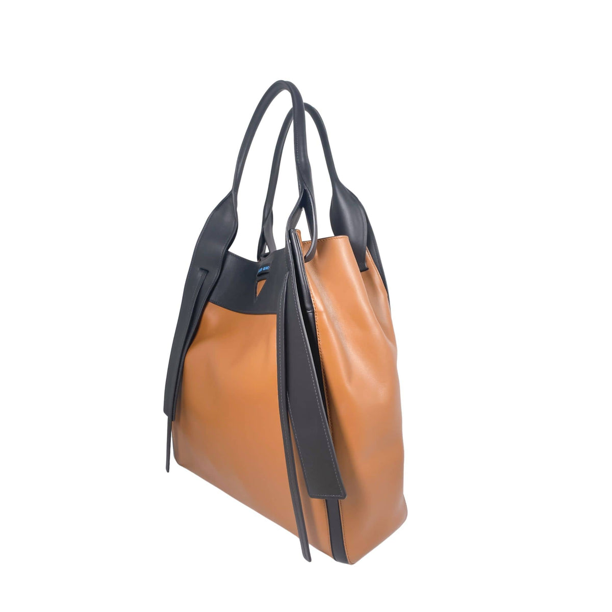 Prada tote bag brown and black leather