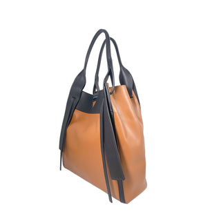 Prada tote bag brown and black leather