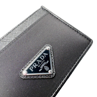 Prada Saffiano leather and Nylon card holder black
