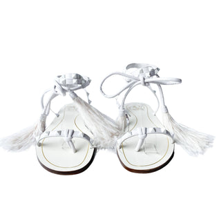 Valentino Flair Sandals with Rockstuds and feathers, lace up