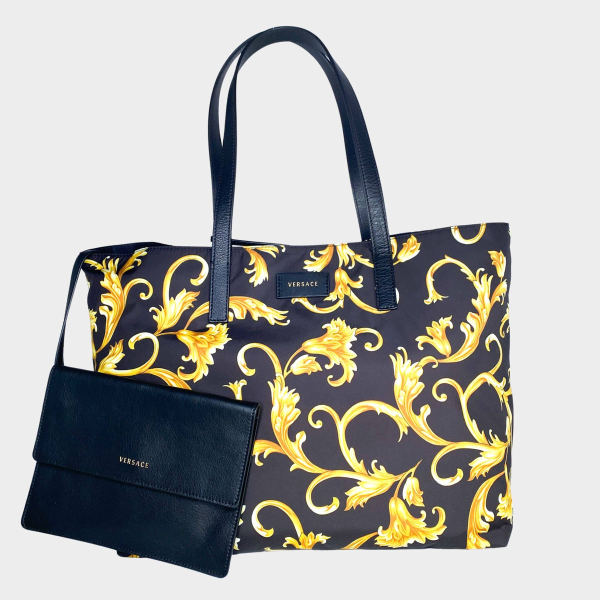 Versace Stampato tote bag gold and black